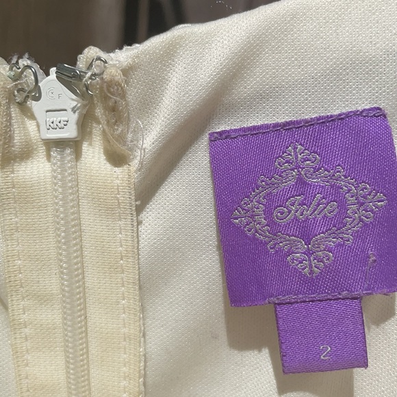 Satin Black and White Dress - Picture 5 of 6